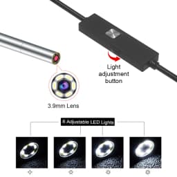 Dodosee 3.9mm HD Endoscope 3 in 1 Car Inspection Borescope 720p Mini Camera for Android Mac Windows Micro USB Type C