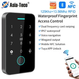 Dual RFID 125Khz+13.56MHz NFC APP Outdoor Fingerprint Access Control Keypad IP67 Waterproof Biometrics Door Opener with Gateway