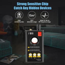 F911 Hidden Camera Detectors, Spy Detector, Bug and GPS Detector, Security Camera Finder, Infrared Scanner