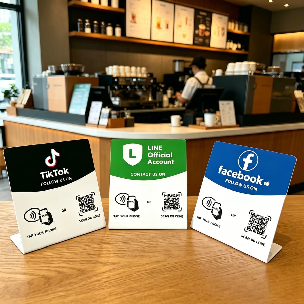 NFC 215 Programmable for Google NFC Station Table 13.56Mhz QR code can be independently set to link Standing Card