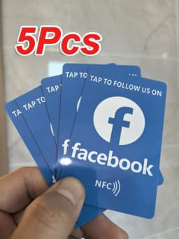 1/2/5/10 Facebook Contactless Business Card Social Media Sharing Card Reusable Review Tap Card NFC Tap Cards Boost Your Business