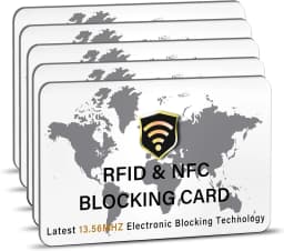 10/5Pack RFID Blocking Card NFC Contactless Debit/Credit Card ATM Passport Protector ideal for Men & women slim with World map