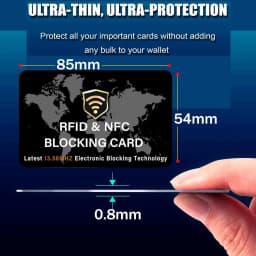 10/5Pack RFID Blocking Card NFC Contactless Debit/Credit Card ATM Passport Protector ideal for Men & women slim with World map