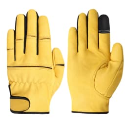 Leather Work Gloves Stretchable Wrist Tough Sheepskin Working Glove Resistant Knit Wrist Canvas Backing Safety Supplies