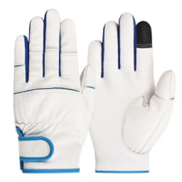 Leather Work Gloves Stretchable Wrist Tough Sheepskin Working Glove Resistant Knit Wrist Canvas Backing Safety Supplies