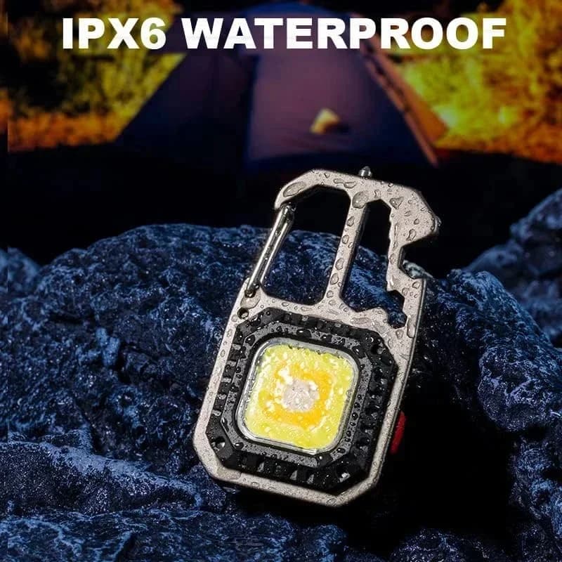 Mini LED Portable Keychain Flashlight Outdoor COB Work Light Emergency Lighting With Window Hammer Bottle Opener Lamp Camping
