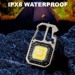 Mini LED Portable Keychain Flashlight Outdoor COB Work Light Emergency Lighting With Window Hammer Bottle Opener Lamp Camping