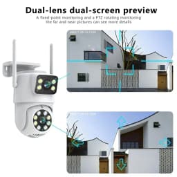 4K 8MP Tuya Dual Lens PTZ WIFI Camera Full HD Dual Screen Ai Human Auto Tracking Outdoor 4MP Security Video Surveillance Camera