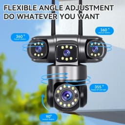 16X ZOOM WiFi Camera 20MP Four Lens Outdoor 6K 12MP IP66 Waterproof Night Vision Two-Way Intercom CCTV Video Surveillance