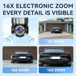 16X ZOOM WiFi Camera 20MP Four Lens Outdoor 6K 12MP IP66 Waterproof Night Vision Two-Way Intercom CCTV Video Surveillance