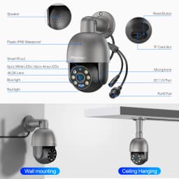 Techage UHD 4K 5MP 8MP IP Camera Red-Blue Light Alert Human Detection Night Vision PoE Security CCTV Camera Protection Video