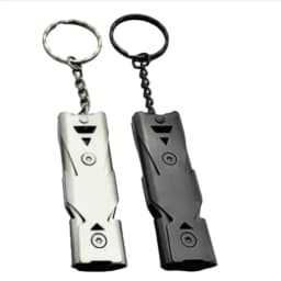 Double Tube Distress Whistle Outdoor Stainless Steel High-frequency Earthquake Rescue Whistle Survival Whistle
