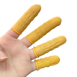Protective Fingertip Natural Rubber Gloves Disposable Latex Finger Cots for Workplace Safety Nail Makeup Eyebrow Extension