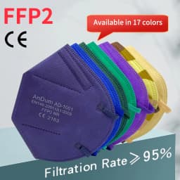 5PCS FFP2 Mask CE Approved Filtering Half Face Mask 5 Layer 17 Color Dust-Proof Anti-PM2.5 Respirator Reusable Protective Masks