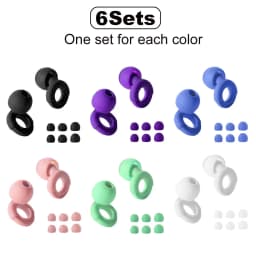 HUAK Soft Silicone Earplugs Noise Cancellation, Comfortable, Sleeping Earplugs Swimming Earplugs Silicone - Ear Tips In XS/S/M/L