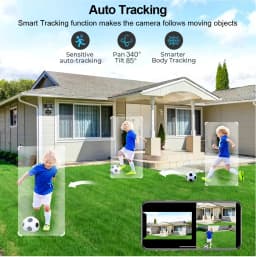 20MP 4 Lenses WiFi Security Camera 360 PTZ Outdoor Wireless 16X Zoom 3 Screen IR Night Vision Auto Tracking Waterproof CCTV Cam