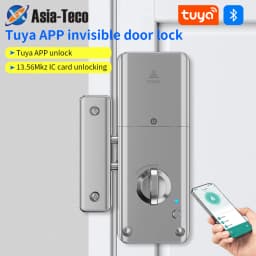 Tuya Bluetooth Electronic Smart Door Handle Lock Invisible Unlock App Pin RFID Card Temporary Guest Password M1 Gateway to Wifi