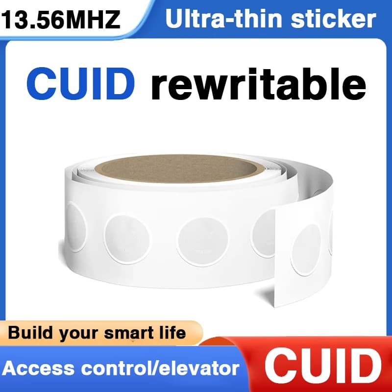 13.56mhz CUID changeable S50 1K RFID Sticker Wet Inlay NFC tag Sector 0 Block 0 UID Rewritable Proximity Card Copy Badge Clone