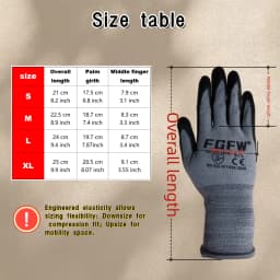Breathable Nitrile Work Gloves - Soft Durable Spandex EN388 Lv4 Abrasion Heavy Duty for Mechanics Construction Industrial Use