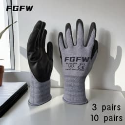 Breathable Nitrile Work Gloves - Soft Durable Spandex EN388 Lv4 Abrasion Heavy Duty for Mechanics Construction Industrial Use