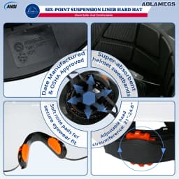 CE Full Brim Hard Hat W/ Built In Goggles Earmuffs Reflective Stickers ANSI Safety Helmets Construction Site Engineer Work Cap