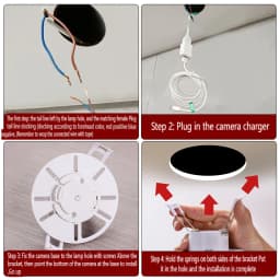 Suitable for Xiaomi Punching Hemispheric Mini Camera Hole Filler Downlight Mounting Bracket Ceiling Monitoring Pan/Tilt Hoisting Base Camera Hole Filler Bracket
