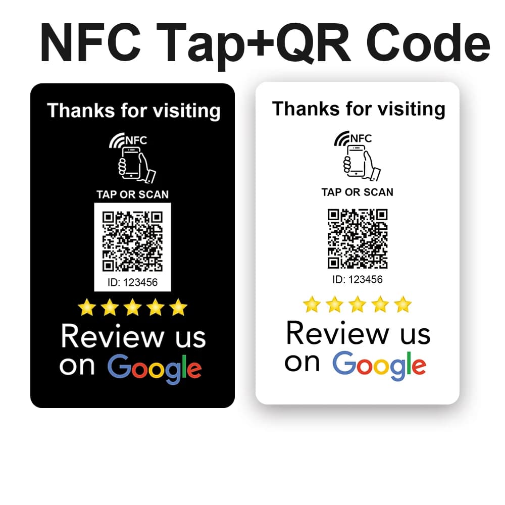 NFC QR Code Business Card Compatible Google Review for Small Business Marketing Boost Your Business Programmable NFC Cards
