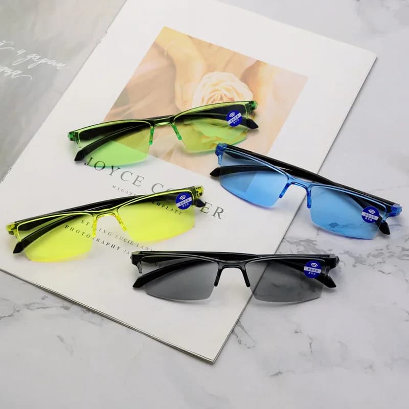 Anti Blue Ray Reading Glasses Smart Automatic Zoom Reading Glasses Autofocus Power Half-Rim Near Far Computer Glasses