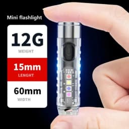 1PC Rechargeable Mini Keychain Flashlight with Magnetic Base and 10 Modes - Ideal for Camping and Outdoor Activities