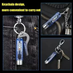 1PC Rechargeable Mini Keychain Flashlight with Magnetic Base and 10 Modes - Ideal for Camping and Outdoor Activities