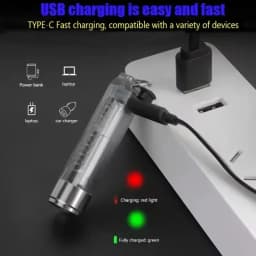 1PC Rechargeable Mini Keychain Flashlight with Magnetic Base and 10 Modes - Ideal for Camping and Outdoor Activities