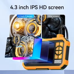 Dual/Single Endoscope Camera with Light 8mm Waterproof Endoscope 4.3 Inch IPS Screen 2600mah Inspection Camera 2MP Tube Camera