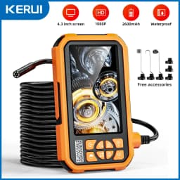 Dual/Single Endoscope Camera with Light 8mm Waterproof Endoscope 4.3 Inch IPS Screen 2600mah Inspection Camera 2MP Tube Camera