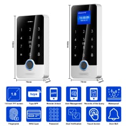 Waterproof Bluetooth Fingerprint Access Control RFID Touch Keyboard 13.56MHz Access Control System Supports Tuya App