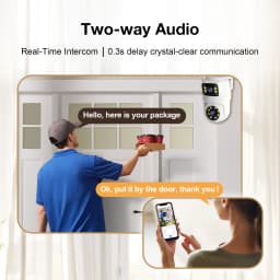 2PC 4K Tuya Dual Len PTZ Wifi Camera Outdoor Full HD 10MP Dual Screen Security Surveillance AI Auto Tracking Alexa Google Camera