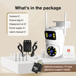 2PC 4K Tuya Dual Len PTZ Wifi Camera Outdoor Full HD 10MP Dual Screen Security Surveillance AI Auto Tracking Alexa Google Camera