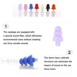 Silicone Earplugs Noise Reduction Sleep Protector Soundproofing Design Anti Noise Canceling Comfortable Easy to Use Sleeping