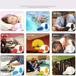 Silicone Earplugs Noise Reduction Sleep Protector Soundproofing Design Anti Noise Canceling Comfortable Easy to Use Sleeping