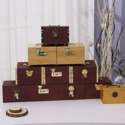 Wooden Combination Lock Piggy Bank, Adult Treasure Box Savings Box, Simple Home Storage Gadget, Safe and Anti-Theft
