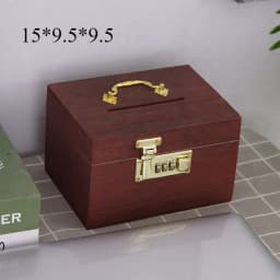 Wooden Combination Lock Piggy Bank, Adult Treasure Box Savings Box, Simple Home Storage Gadget, Safe and Anti-Theft
