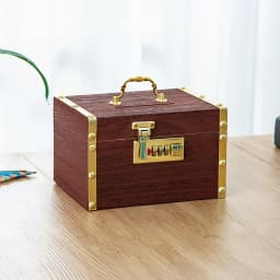 Wooden Combination Lock Piggy Bank, Adult Treasure Box Savings Box, Simple Home Storage Gadget, Safe and Anti-Theft