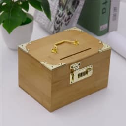 Wooden Combination Lock Piggy Bank, Adult Treasure Box Savings Box, Simple Home Storage Gadget, Safe and Anti-Theft