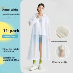 Reusable EVA Adult Raincoat - Thickened, Extended Length, Portable One-Piece for Outdoor Hiking and Travel