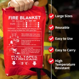 Fire Suppression Blankets Emergency Fiberglass Fireproof Blanket for Kitchen Home Camping Grill Car Office Warehouse Fireplace