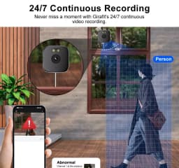 Uzoom 3MP 2in1 Window Camera Indoor Mini Camera 2.4/5GHz Wi-Fi Dual Band Full-Color Night Vision Through Window Mini Camera