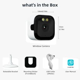 Uzoom 3MP 2in1 Window Camera Indoor Mini Camera 2.4/5GHz Wi-Fi Dual Band Full-Color Night Vision Through Window Mini Camera