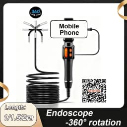 Type-C 360° Two-Way Rotary Articulating Endoscope Camera HD 1080P Car Inspection Industrial Endoscope With LED For IOS Android