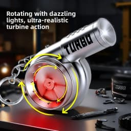 Turbo-Charged Simulation Toy Car Keychain Turbo Light-Up Fidget Toy for Stress Relief Portable Decompression Plaything