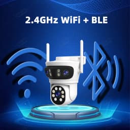 Triple 3 Lens Tuya SmartLife 2.4G WiFi 3MP WiFi Motion Tracking Night Vision Outdoor PTZ CCTV Siren Light Alarm Camera ONVIF
