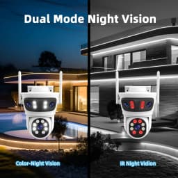 Triple 3 Lens Tuya SmartLife 2.4G WiFi 3MP WiFi Motion Tracking Night Vision Outdoor PTZ CCTV Siren Light Alarm Camera ONVIF